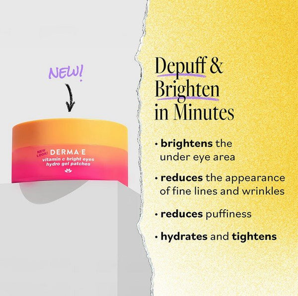 DERMA E - Vitamin C Bright Eyes Hydro Gel Patches - 3 oz (85 g)