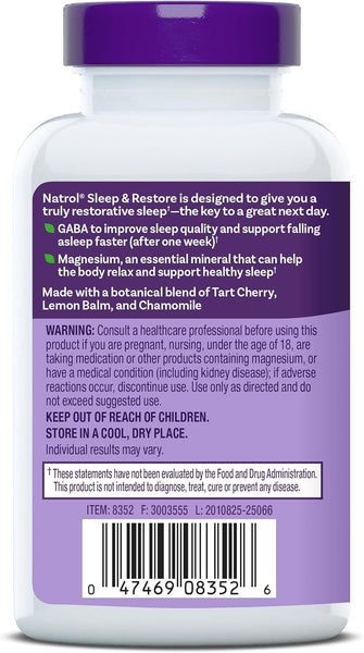 NATROL - Sleep & Restore Melatonin Free - 60 Capsules