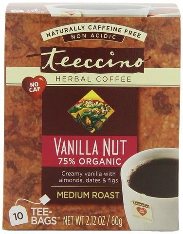 Teeccino Mediterranean Vanilla Nut Herbal Coffee Tee Bags