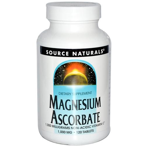 Source Naturals Magnesium Ascorbate - 120 Tablets (1,000 mg)