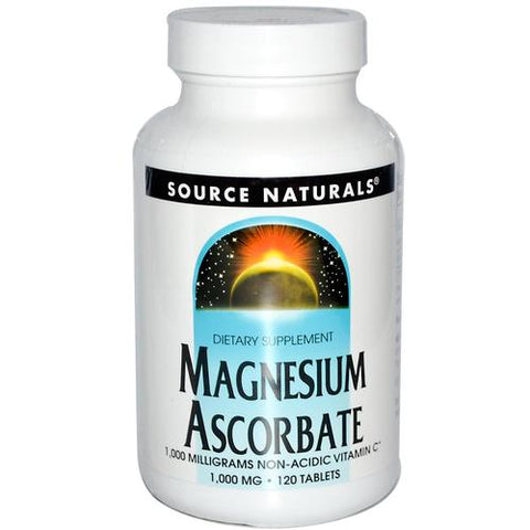 Source Naturals Magnesium Ascorbate - 120 Tablets (1,000 mg)