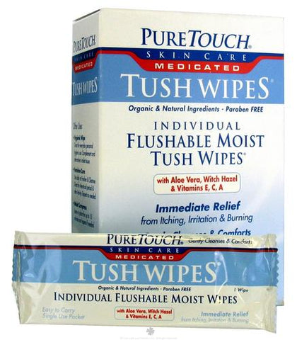 Puretouch Skin Care - Wipes Tush Med Flushable 24 Wipes