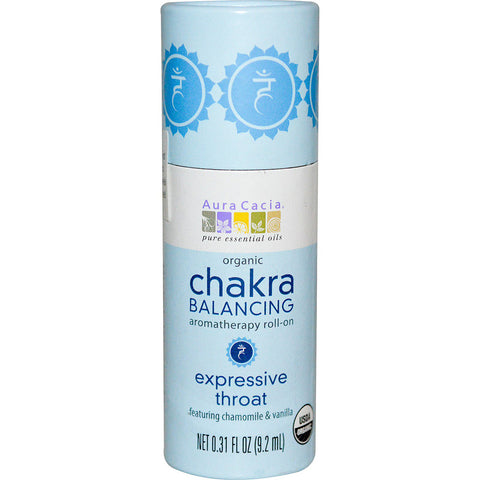 AURA CACIA - Organic Chakra Balancing Roll-On, Expressive Throat