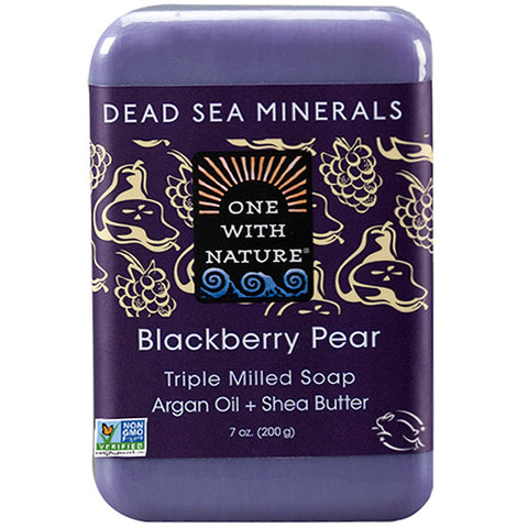 ONE WITH NATURE - Dead Sea Mineral Blackberry Pear Bar Soap