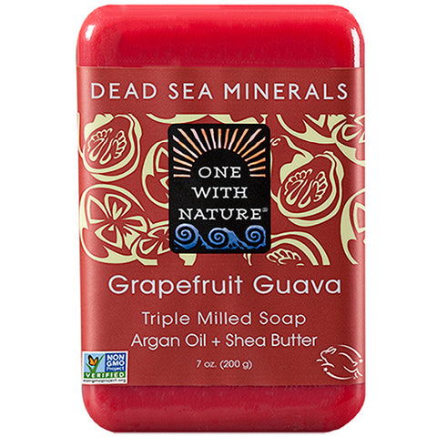 ONE WITH NATURE - Dead Sea Mineral Grapefruit Guava Bar Soap