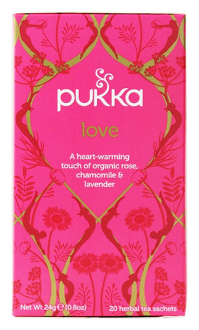 Pukka Herbs - Organic Love Tea Caffeine Free - 6 x 20 Tea Sachets Packs