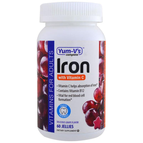 YUM V'S - Iron with Vitamin C Jellies, Grape