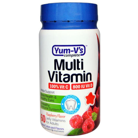 YUM V'S - Multi Vitamin for Adults, Raspberry Flavor
