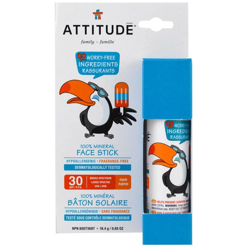 ATTITUDE - 100% Mineral Face Stick SFP 30 Fragrance Free