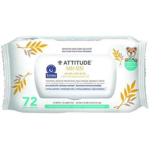 ATTITUDE - Natural Baby Wipes Fragrance Free