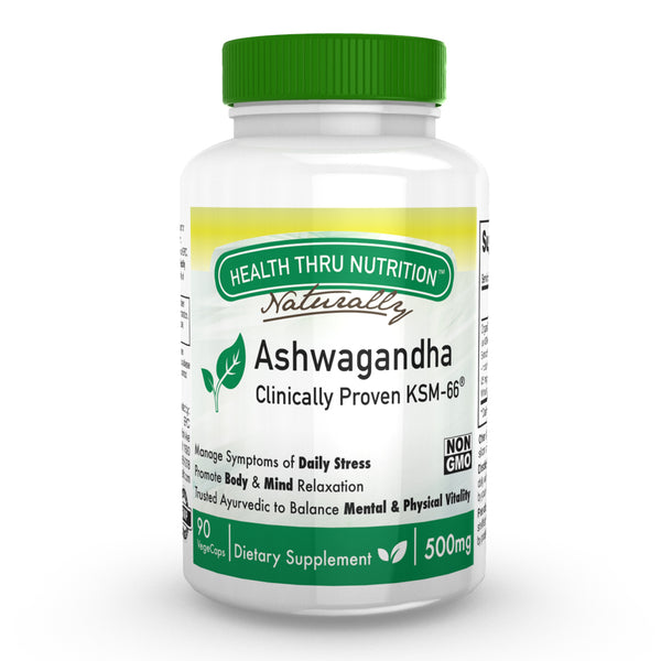 HEALTH THRU NUTRITION - Ashwagandha 500mg Pure KSM­66