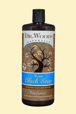 DR. WOODS - Raw Black Soap with Fair Trade Shea Butter Peppermint