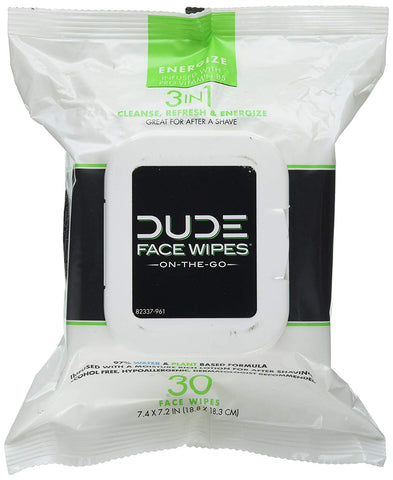 DUDE WIPES - Face Wipes 3-in-1 Cleanse Energize & Moisturize