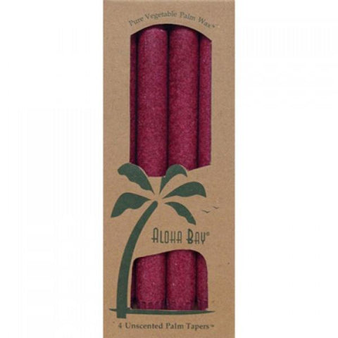 ALOHA BAY - Candle 9 Inch Palm Tapers Burgundy