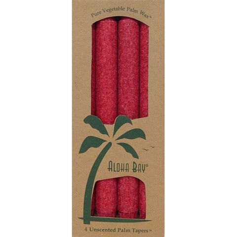 ALOHA BAY - Candle 9 Inch Palm Tapers Red