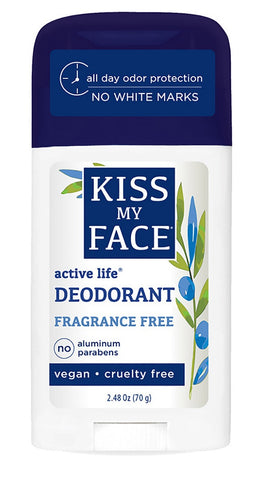 Kiss My Face Active Life Stick Fragrance Free Deodorant