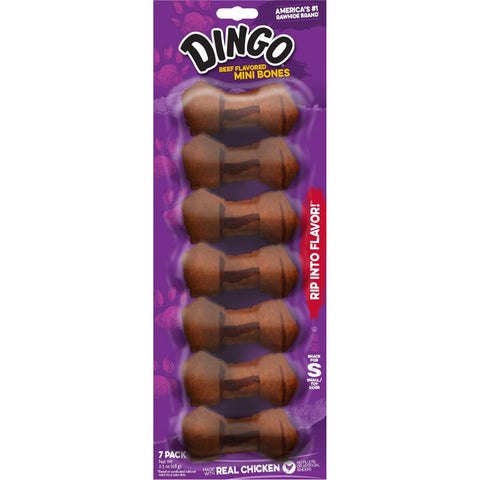 DINGO - Beef Flavored Rawhide Bones Mini