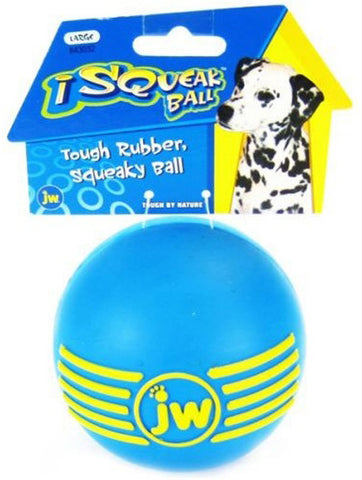 JW Pet iSqueak Ball Rubber Dog Toy Large