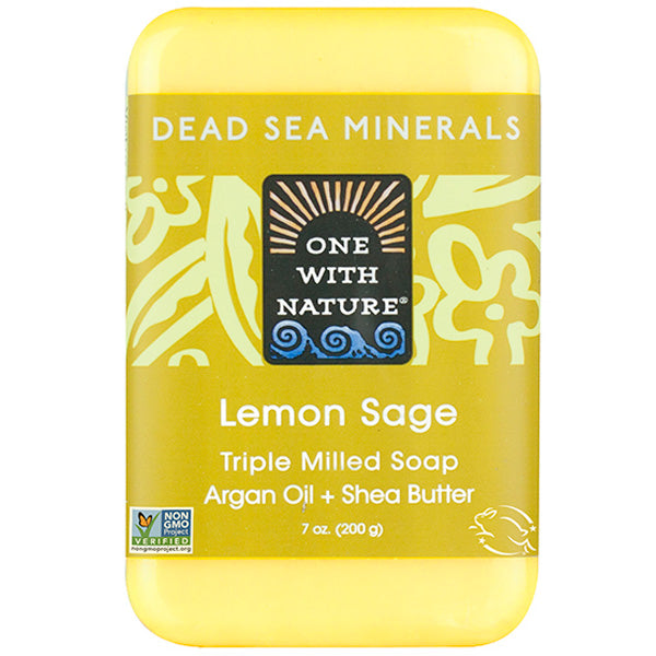 ONE WITH NATURE - Dead Sea Mineral Lemon Sage Bar Soap