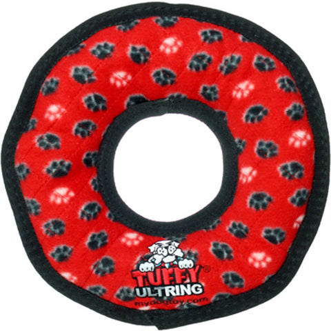 TUFFY - Ultimate Ring in Red Paws Dog Toy