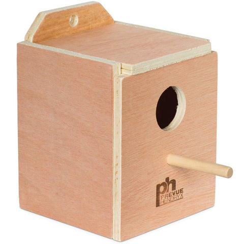Prevue Pet Products - Parakeet Nest Box Wood Outside Mount Medium