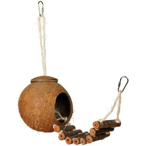 PREVUE PET PRODUCTS - Naturals Coco Hideaway with Ladder Bird Toy Multi-Colored