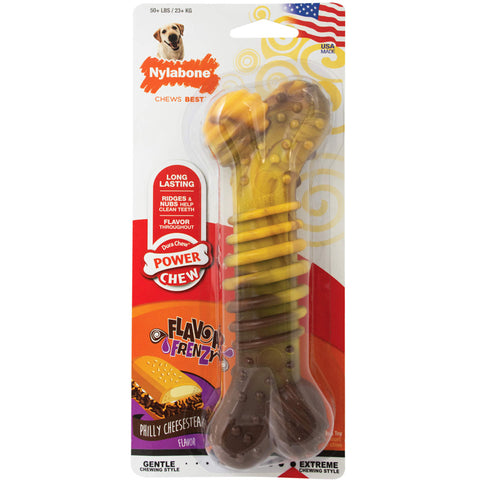 POWER CHEW - Cheesesteak Flavored Bone Dog Chew Toy Souper/X-Large