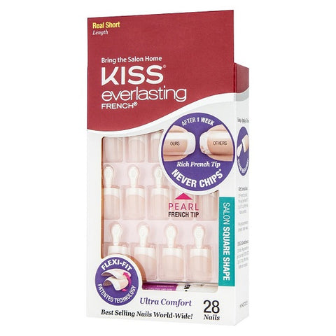 KISS - Everlasting French Nail Kit Real Short Pearl French Tip