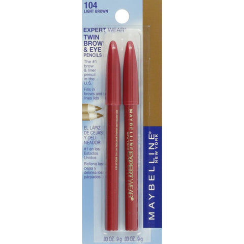 MAYBELLINE - Expert Wear Twin Brow and Eye Pencils 104 Light Brown