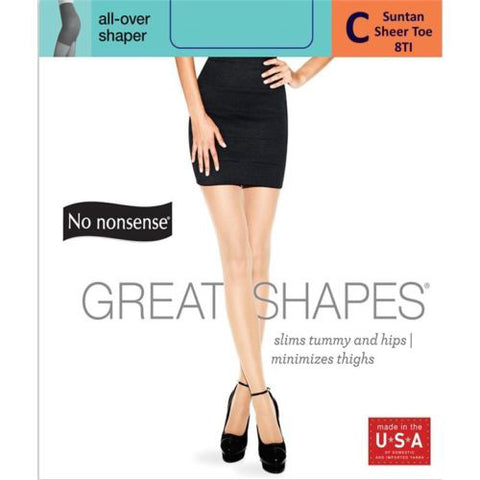 NO NONSENSE - Women's Great Shapes All Over Shaper Pantyhose Suntan Size C
