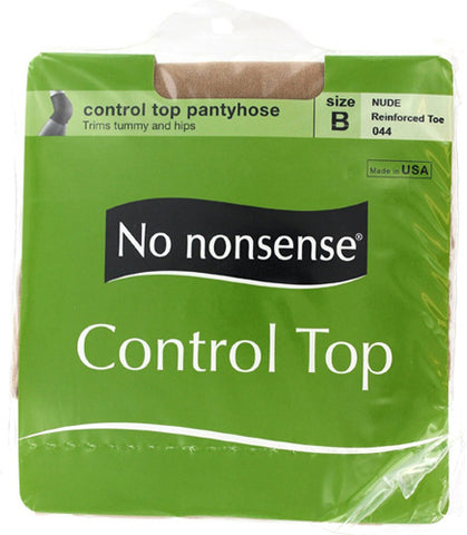 NO NONSENSE - Women's Control Top Reinforced Toe Pantyhose Size B Nude