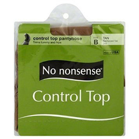 NO NONSENSE - Women's Control Top Reinforced Toe Pantyhose Size B Tan
