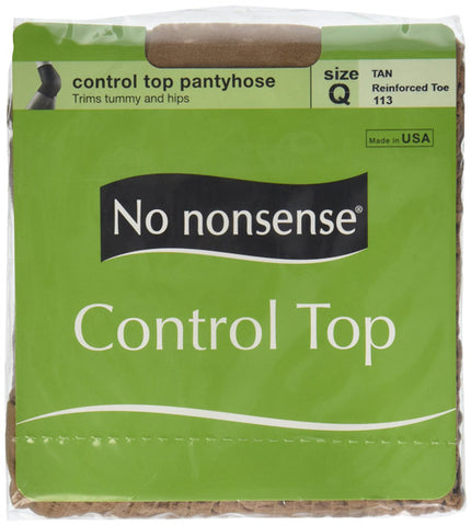 NO NONSENSE - Control Top Reinforced Toe Pantyhose Size Q Tan
