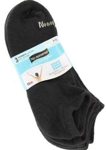 NO NONSENSE -  Soft & Breathable Cushioned No Show Socks Black