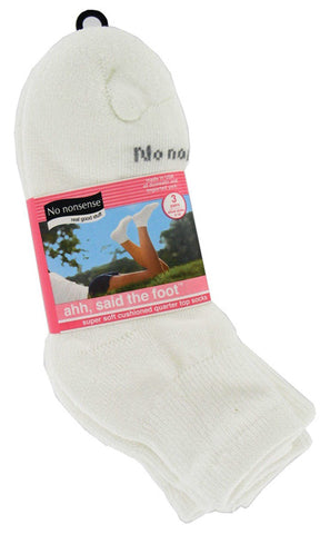NO NONSENSE - Soft and Breathable Cushioned Quarter Top Socks White