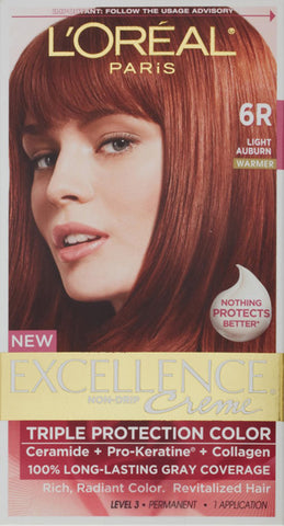 L'OREAL - Excellence Color Creme No. 6R Light Auburn