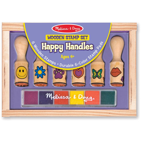 MELISSA & DOUG - Deluxe Wooden Happy Handle Stamp Set