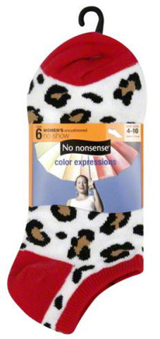 NO NONSENSE - Socks No Show Color Leopard/ Neon Solid