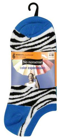 NO NONSENSE - Socks No Show Color Zebra/ Neon Solid