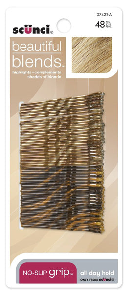 SCUNCI - No-Slip Grip Beautiful Blends Blonde Bobby Pins