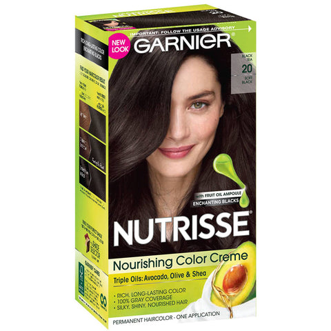 GARNIER - Nutrisse Nourishing Color Creme Soft Black 20 (Black Tea)