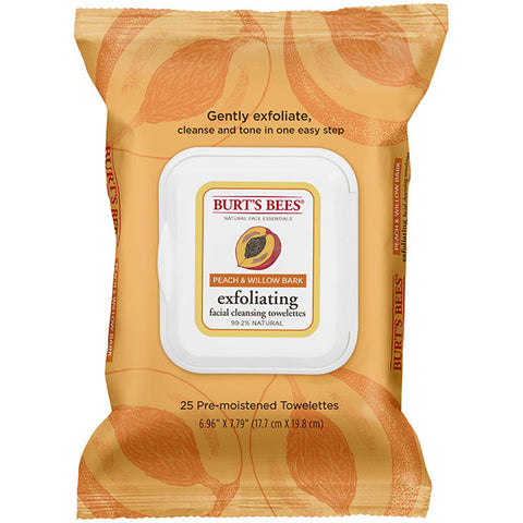 BURT'S BEES - Peach & Willow Bark Facial Cleansing Towelettes