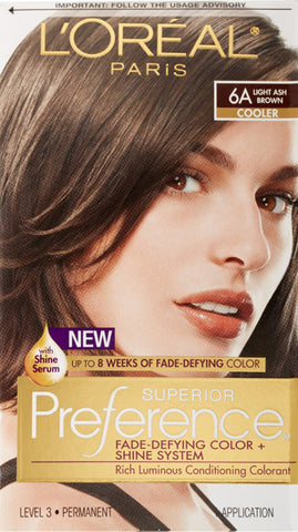 L'OREAL - Superior Preference Fade Defying Color 6A Light Ash Brown