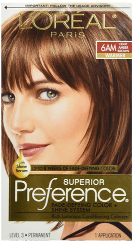 L'OREAL - Superior Preference Hair Color 6AM Light Amber Brown