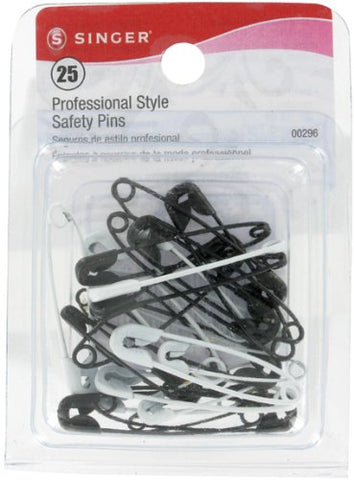 SINGER - Professional Style Safety Pins Black and White