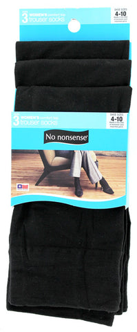NO NONSENSE - Silky Trouser Socks Black Sizes 4-10
