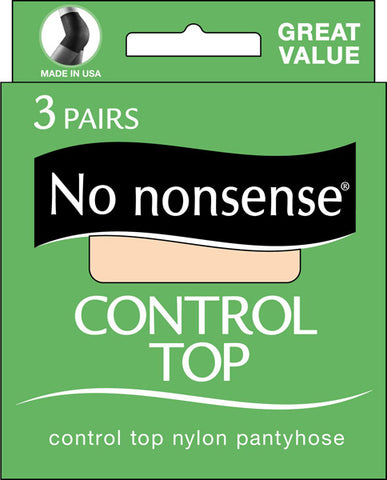 NO NONSENSE - Control Top Sheer Toe Pantyhose Size B Tan
