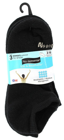 NO NONSENSE - Women's Cushioned No Show Socks Black
