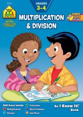 SCHOOL ZONE - Multiplication & Division 3-4 Workbook
