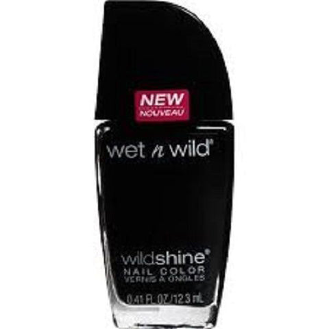 WET N WILD - Wild Shine Nail Color #485D Black Creme